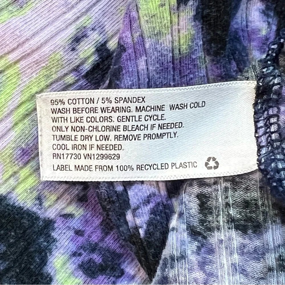 Art Class Bodycon Dress Ribbed Purple Tie Dye‎ Long Sleeve Mini Size S 6/6X